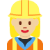 👷🏼‍♀️ woman construction worker: medium-light skin tone display on Twitter